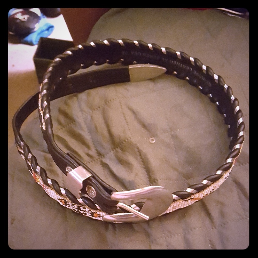 Al Beres genuine leather German silver belt